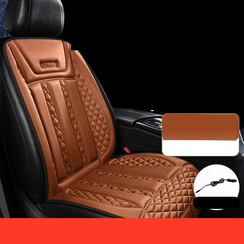 Car heated seat cushion winter single seat car electric heating modified plush seat cushion 12V24V warm