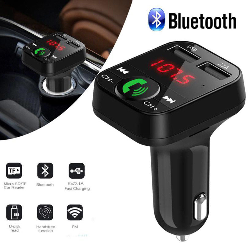 B2 Car MP3 Bluetooth Hands-Free Car Player FM Transmitter Car Charger Receiver